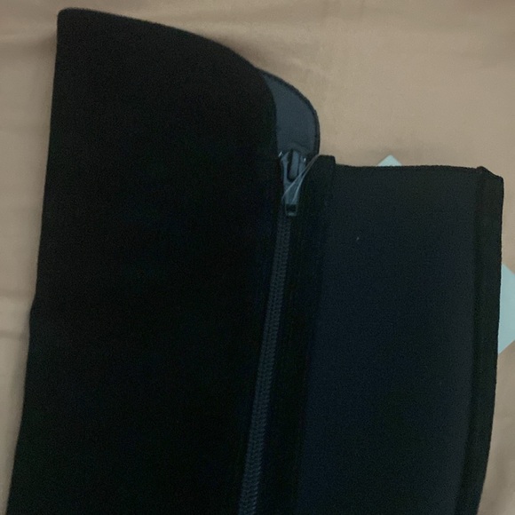 Black suede knee high boots, low heel, Copper Key, size 7.5-8 - Picture 3 of 10